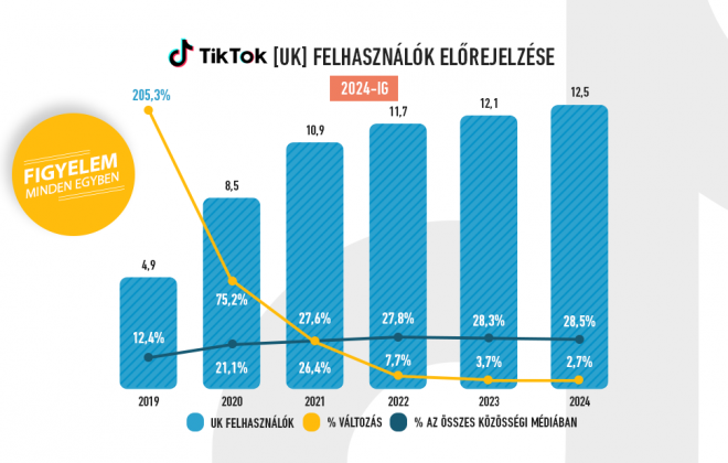 A TikTok felhasználóinak várható alakulása