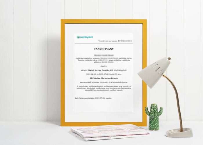 Webbyskill Scrum Master tanusitvany